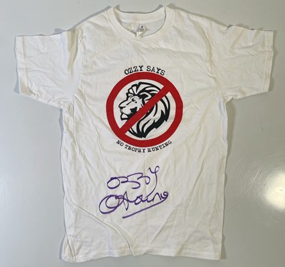 Lot 216 - BLACK SABBATH INTEREST -- OZZY OSBOURNE SIGNED CHARITY T-SHIRT.