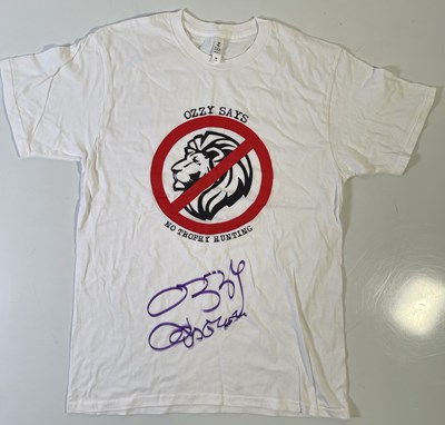 Lot 217 - BLACK SABBATH INTEREST -- OZZY OSBOURNE SIGNED CHARITY T-SHIRT.
