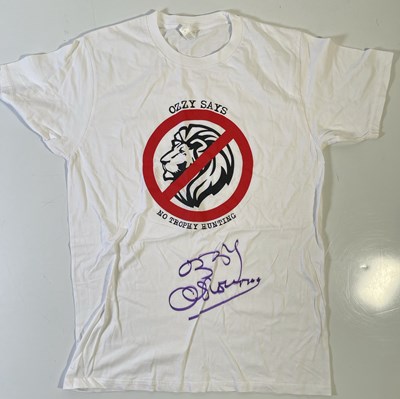 Lot 218 - BLACK SABBATH INTEREST -- OZZY OSBOURNE SIGNED CHARITY T-SHIRT.