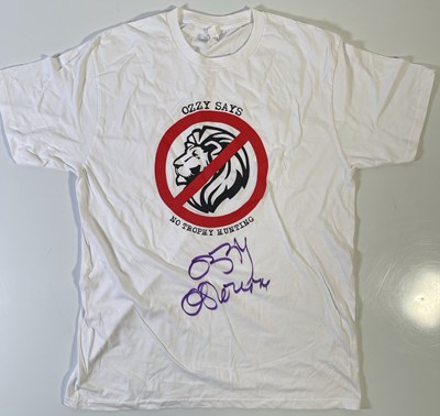 Lot 220 - BLACK SABBATH INTEREST -- OZZY OSBOURNE SIGNED CHARITY T-SHIRT.