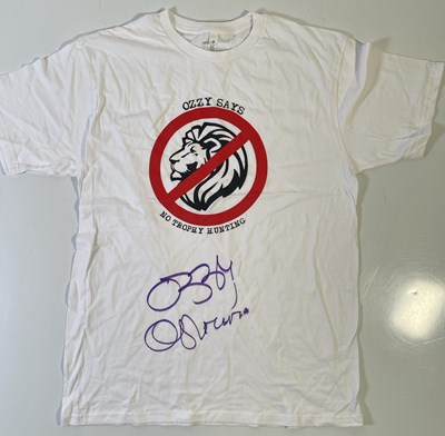 Lot 222 - BLACK SABBATH INTEREST -- OZZY OSBOURNE SIGNED CHARITY T-SHIRT.