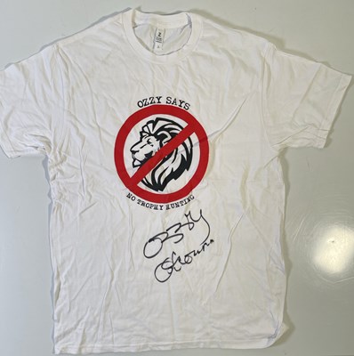Lot 223 - BLACK SABBATH INTEREST -- OZZY OSBOURNE SIGNED CHARITY T-SHIRT.