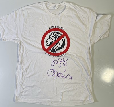 Lot 226 - BLACK SABBATH INTEREST -- OZZY OSBOURNE SIGNED CHARITY T-SHIRT.