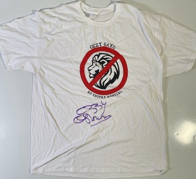 Lot 228 - BLACK SABBATH INTEREST -- OZZY OSBOURNE SIGNED CHARITY T-SHIRT.