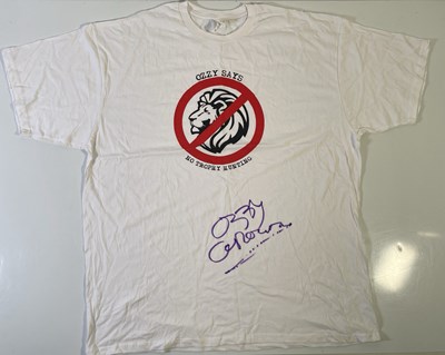 Lot 230 - BLACK SABBATH INTEREST -- OZZY OSBOURNE SIGNED CHARITY T-SHIRT.
