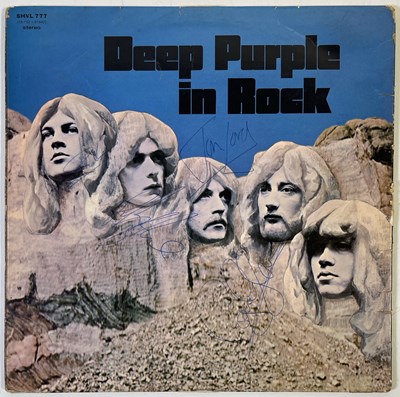 Lot 444 - DEEP PURPLE - FULLY SIGNED COPY OF 'IN ROCK'.