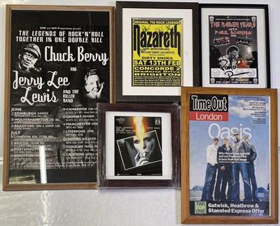 Lot 61 - FRAMED POSTERS AND DISPLAYS INC BOWIE / OASIS / NAZARETH.