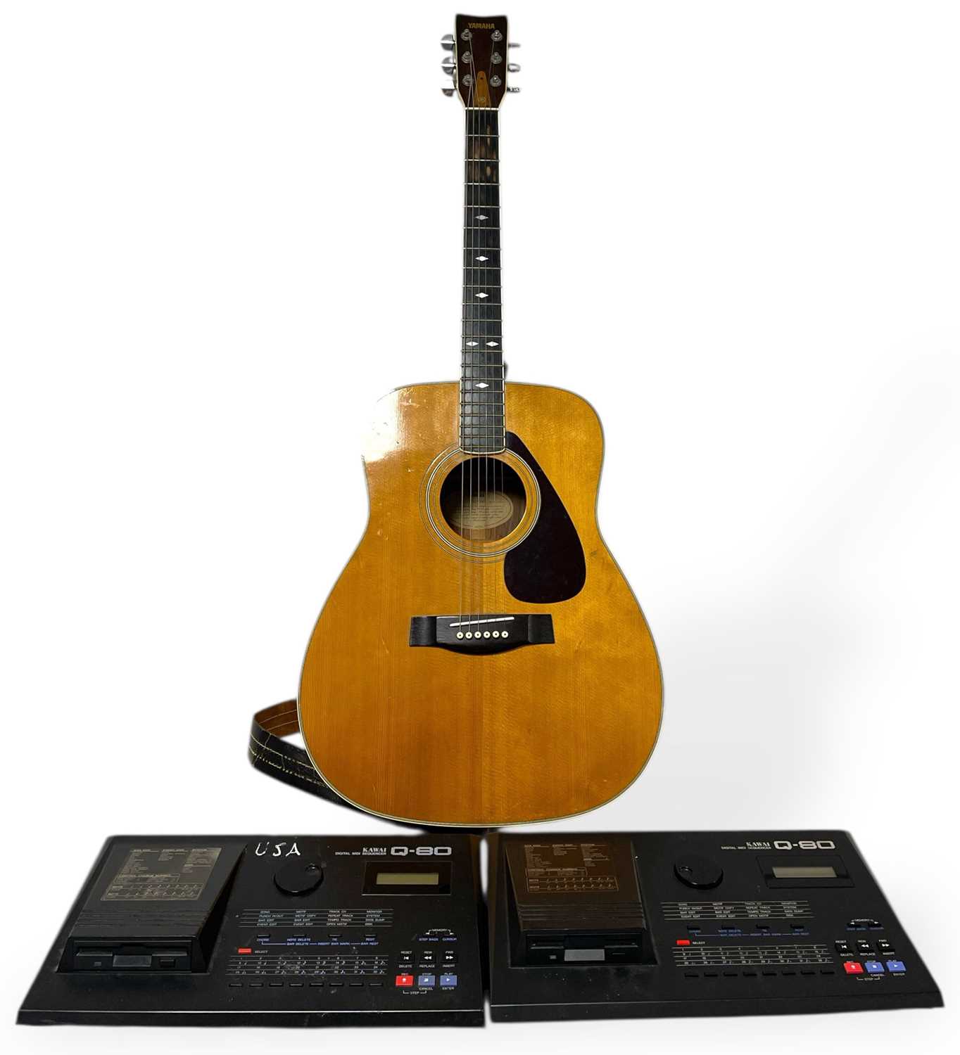 Lot 29 - YAMAHA FG-345 GUITAR & TWO KAWAI Q-80 SEQUENCERS.