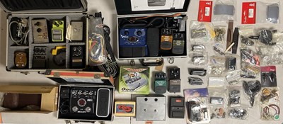 Lot 27 - GUITAR EFFECT PEDAL AND SPARE GUITAR PARTS.
