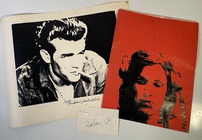 Lot 62 - 1960S MEMORABILIA INC RONNIE LANE SIGNATURE / JAMES DEAN SCREEPRINT.