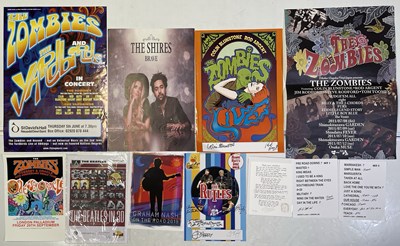 Lot 138 - POSTERS INC SIGNED EXAMPLES - 1960S STARS - HOLLIES / ZOMBIES.
