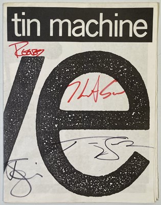 Lot 539 - DAVID BOWIE - FULLY SIGNED TIN MACHINE PROGRAMME.