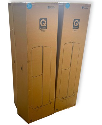 Lot 1 - Q ACOUSTICS 3050 FLOORSTANDING SPEAKERS - MATTE GRAPHITE.