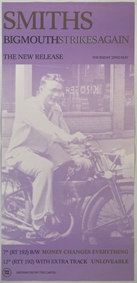 Lot 420 - THE SMITHS -ORIGINAL ROUGH TRADE PROMO POSTER FOR 'BIGMOUTH STRIKES AGAIN'.