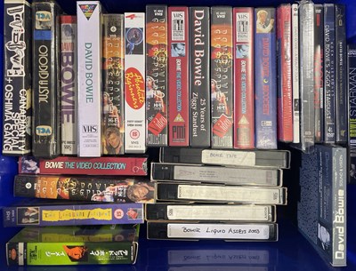 Lot 386 - DAVID BOWIE - VHS / MEDIA COLLECTION INC VIDEO GAME AND BOWIE NET DISC.