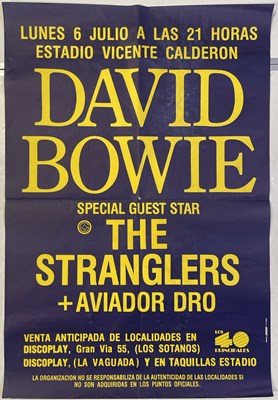 Lot 185 - DAVID BOWIE / THE STRANGLERS - ORIGINAL 1987 SPANISH CONCERT BILLBOARD POSTER.