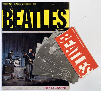 Lot 357 - THE BEATLES - 1964 NEW ZEALAND PROGRAMME / TICKET HOLDER AND APOLOGY SLIPS.