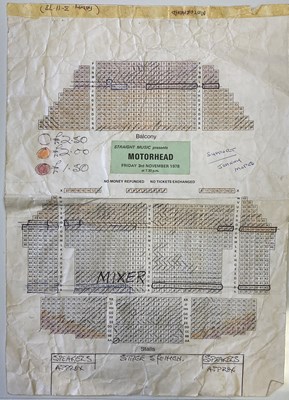 Lot 149 - MOTORHEAD - 1979 FREE TRADE HALL SEATING PLAN.