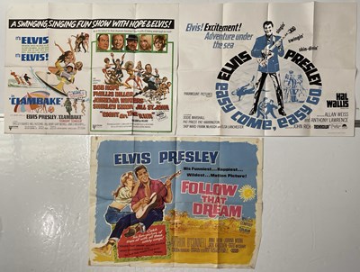 Lot 304 - ELVIS FILMS - THREE UK QUAD POSTERS.