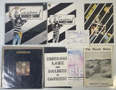 Lot 108 - COLLECTABLE 1970S PROGRAMMES AND HANDBILLS INC DAVID BOWIE/ELP - ALEX HARVEY SIGNED PAGE.