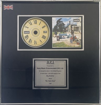 Lot 401 - OASIS - OFFICIAL BPI AWARD FOR 'BE HERE NOW'.