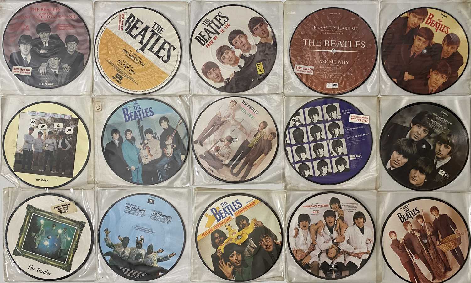 Lot 44 - THE BEATLES - 7" PICTURE DISCS