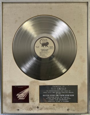 Lot 327 - THE PETE SINFIELD COLLECTION - US IN-HOUSE AWARD FOR EMERSON, LAKE AND PALMER - 'WELCOME BACK..'