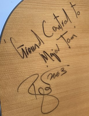 Lot 413 - DAVID BOWIE OWNED AND USED SIGNED TAKAMINE ACOUSTIC ELECTRIC GUITAR.