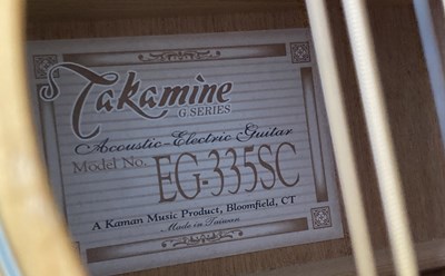 Lot 413 - DAVID BOWIE OWNED AND USED SIGNED TAKAMINE ACOUSTIC ELECTRIC GUITAR.