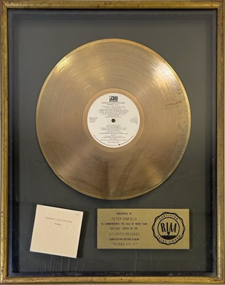 Lot 326 - THE PETE SINFIELD COLLECTION - EMERSON, LAKE AND PALMER - RIAA AWARD FOR 'WORKS VOL 2'.