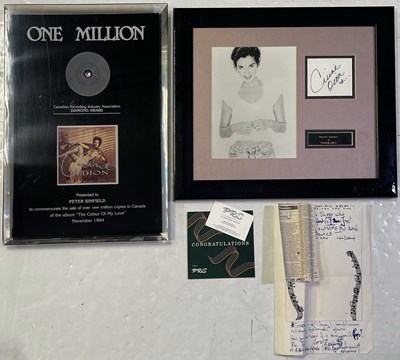 Lot 339 - THE PETE SINFIELD COLLECTION - CELINE DION AWARDS AND MEMORABILIA.