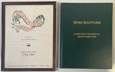 Lot 351 - THE PETE SINFIELD COLLECTION - EMERSON, LAKE AND PALMER - GREG LAKE MEMORABILIA.