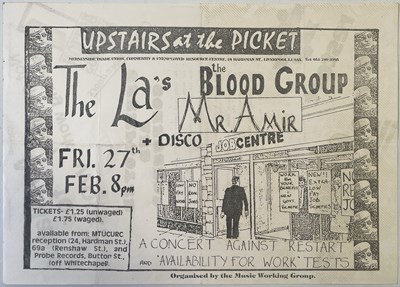 Lot 363 - THE PAUL HEMMINGS COLLECTION - THE LA'S / LIGHTNING SEEDS AND MORE - THE LA'S ORIGINAL AND EARLY FLYER.
