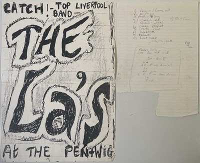 Lot 368 - THE PAUL HEMMINGS COLLECTION - THE LA'S / LIGHTNING SEEDS AND MORE - HANDWRITTEN CHORDS/LYRICS FOR AN UNKNOWN/UNRELEASED SONG.