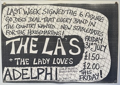 Lot 385 - THE PAUL HEMMINGS COLLECTION - THE LA'S / LIGHTNING SEEDS AND MORE - THE LA'S ORIGINAL 1987 HULL POSTER.