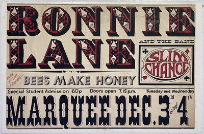 Lot 13 - RONNIE LANE & SLIM CHANCE - ORIGINAL 1974 MARQUEE CLUB POSTER.
