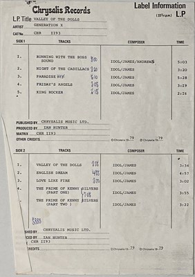 Lot 81 - GENERATION X - LP RARITIES PACK (INC TEST PRESSING/ PROOF SLEEVE)