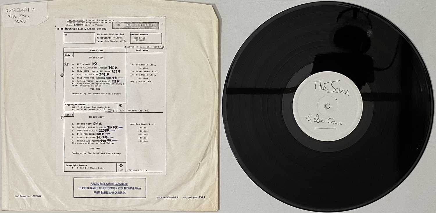 Lot 82 - THE JAM - IN THE CITY LP (UK TEST PRESSING - POLYDOR - 2383 447)