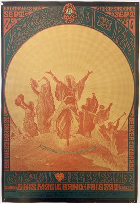 Lot 363 - THE DOORS / CAPTAIN BEEFHEART - ORIGINAL 1ST 1967 FAMILY DOG POSTER.