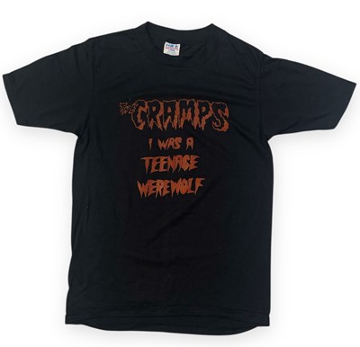Lot 332 - THE CRAMPS ' I WAS A TEENAGE WOLF' 1980 PROMO T-SHIRT.