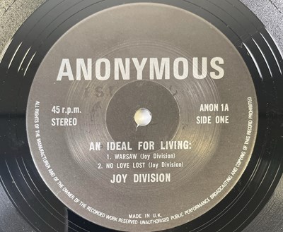 Lot 403 - JOY DIVISION - JOHN'S COPY OF THE 'IDEAL FOR LIVING' 12" WITH LETTER FROM ROB GRETTON.