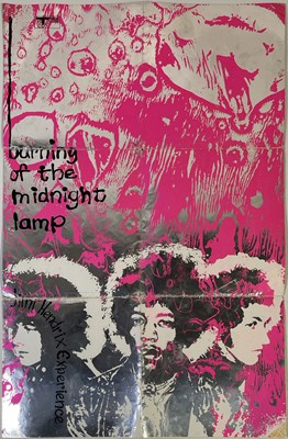 Lot 444 - JIMI HENDRIX - TRACK RECORDS 1968 BURNING THE MIDNIGHT OIL ORIGINAL POSTER.