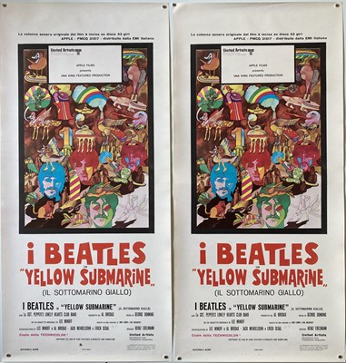 Lot 375 - THE BEATLES ITALIAN YELLOW SUBMARINE POSTERS.