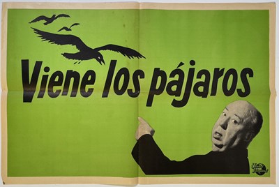 Lot 61 - ALFRED HITCHCOCK - SPANISH TEASER POSTER FOR 'THE BIRDS' (1963).