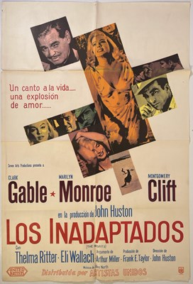 Lot 68 - MARILYN MONROE / MONTGOMERY CLIFT - THE MISFITS (1961) ARGENTINIAN ONE-SHEET POSTER.