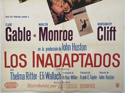 Lot 68 - MARILYN MONROE / MONTGOMERY CLIFT - THE MISFITS (1961) ARGENTINIAN ONE-SHEET POSTER.