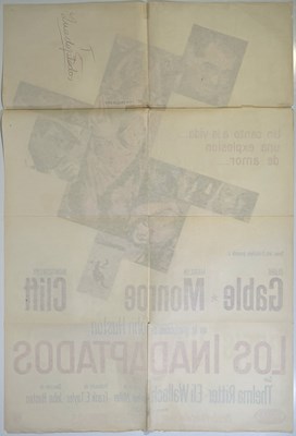 Lot 68 - MARILYN MONROE / MONTGOMERY CLIFT - THE MISFITS (1961) ARGENTINIAN ONE-SHEET POSTER.