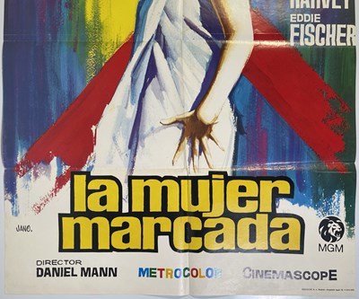 Lot 69 - ELIZABETH TAYLOR - BUTTERFIELD 8 (1960) - SPANISH RE-RELEASE ONE-SHEET POSTER.