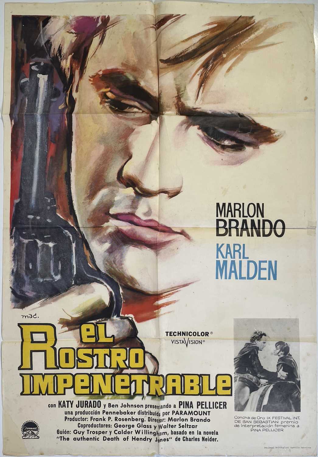 Lot 70 - MARLON BRANDO IN 'ONE EYED JACKS' (1961) - ORIGINAL SPANISH ONE-SHEET POSTER.