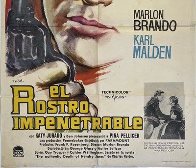 Lot 70 - MARLON BRANDO IN 'ONE EYED JACKS' (1961) - ORIGINAL SPANISH ONE-SHEET POSTER.